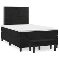 Produktbild för Ramsäng med madrass svart 120x200 cm sammet