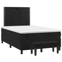Produktbild för Ramsäng med madrass svart 120x200 cm sammet