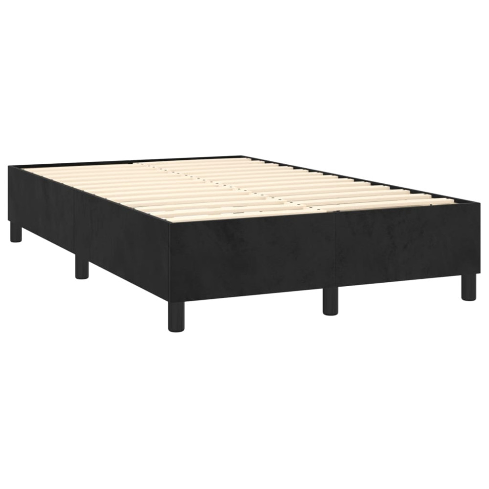 Produktbild för Ramsäng med madrass svart 120x200 cm sammet