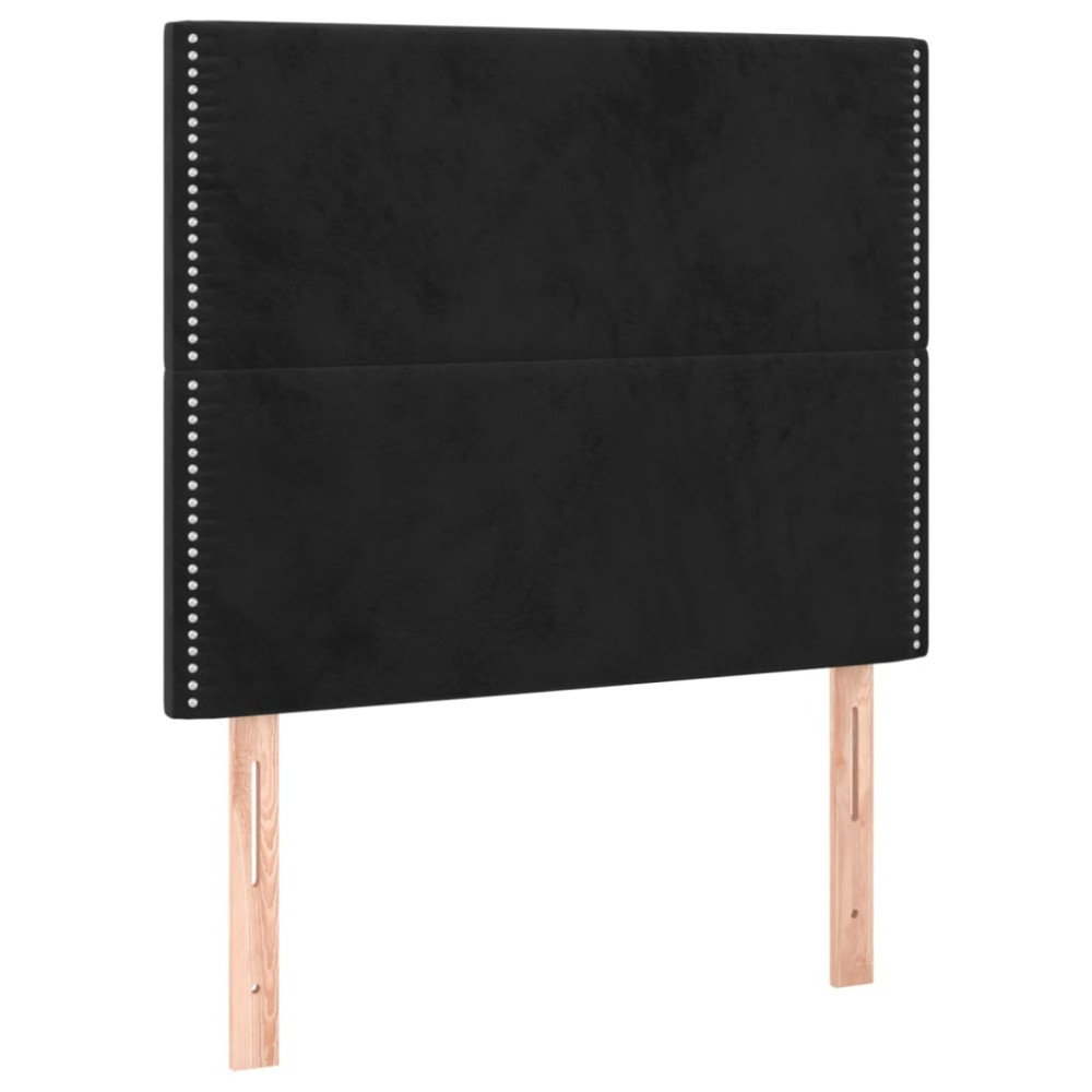 Produktbild för Ramsäng med madrass svart 120x200 cm sammet