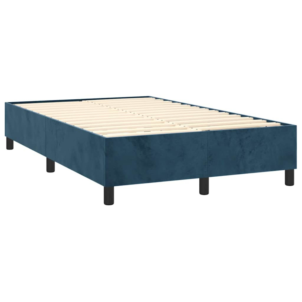Produktbild för Ramsäng med madrass mörkblå 120x200 cm sammet