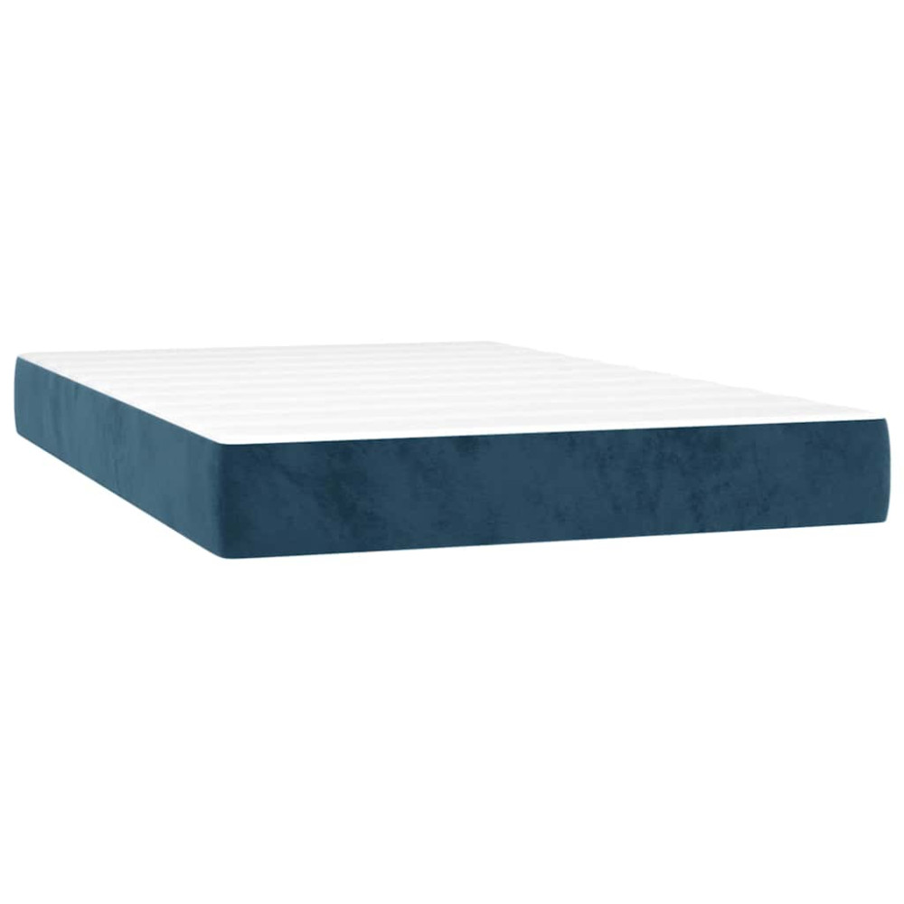 Produktbild för Ramsäng med madrass mörkblå 120x200 cm sammet