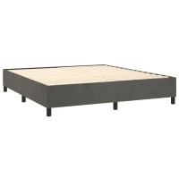 Produktbild för Ramsäng med madrass mörkgrå 160x200 cm sammet