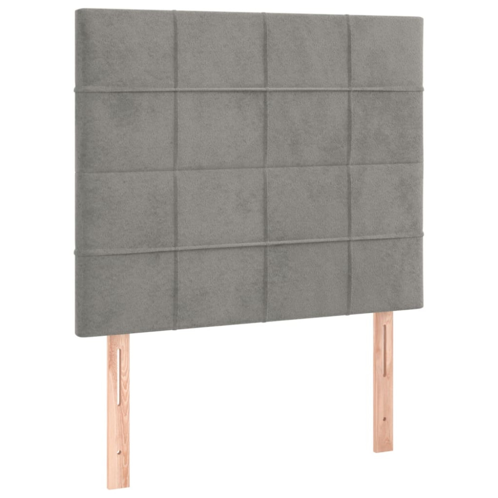 Produktbild för Ramsäng med madrass ljusgrå 80x200 cm sammet