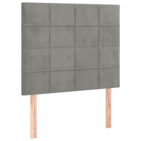 Produktbild för Ramsäng med madrass ljusgrå 80x200 cm sammet