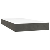 Produktbild för Ramsäng med madrass mörkgrå 90x190 cm sammet