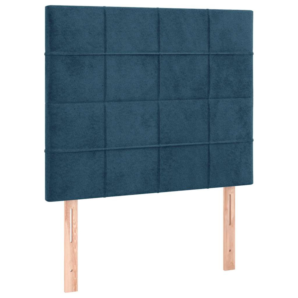 Produktbild för Ramsäng med madrass mörkblå 90x190 cm sammet