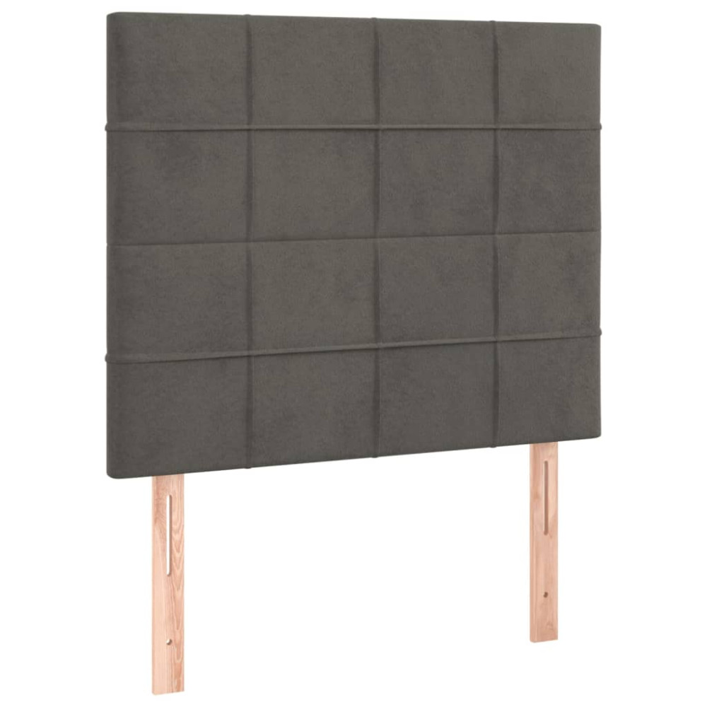 Produktbild för Ramsäng med madrass mörkgrå 90x200 cm sammet