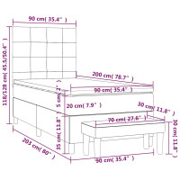 Produktbild för Ramsäng med madrass mörkblå 90x200 cm sammet