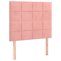 Produktbild för Ramsäng med madrass rosa 90x200 cm sammet