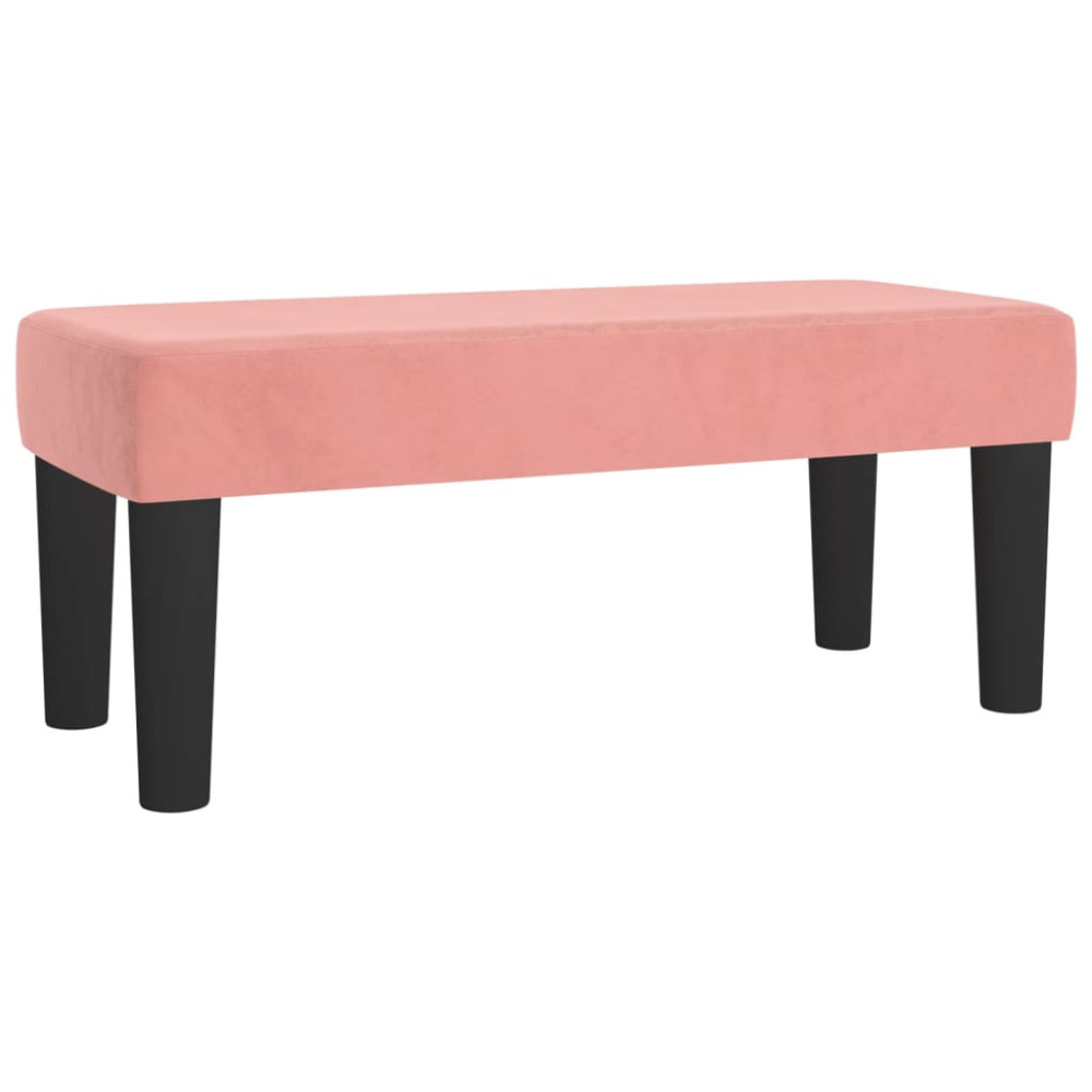 Produktbild för Ramsäng med madrass rosa 90x200 cm sammet