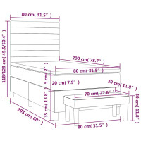 Produktbild för Ramsäng med madrass mörkblå 80x200 cm sammet
