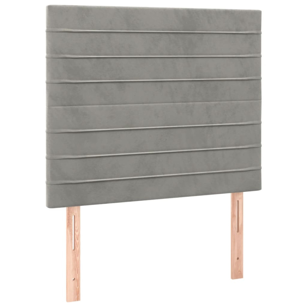 Produktbild för Ramsäng med madrass ljusgrå 100x200 cm sammet