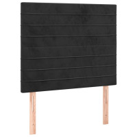 Produktbild för Ramsäng med madrass svart 100x200 cm sammet