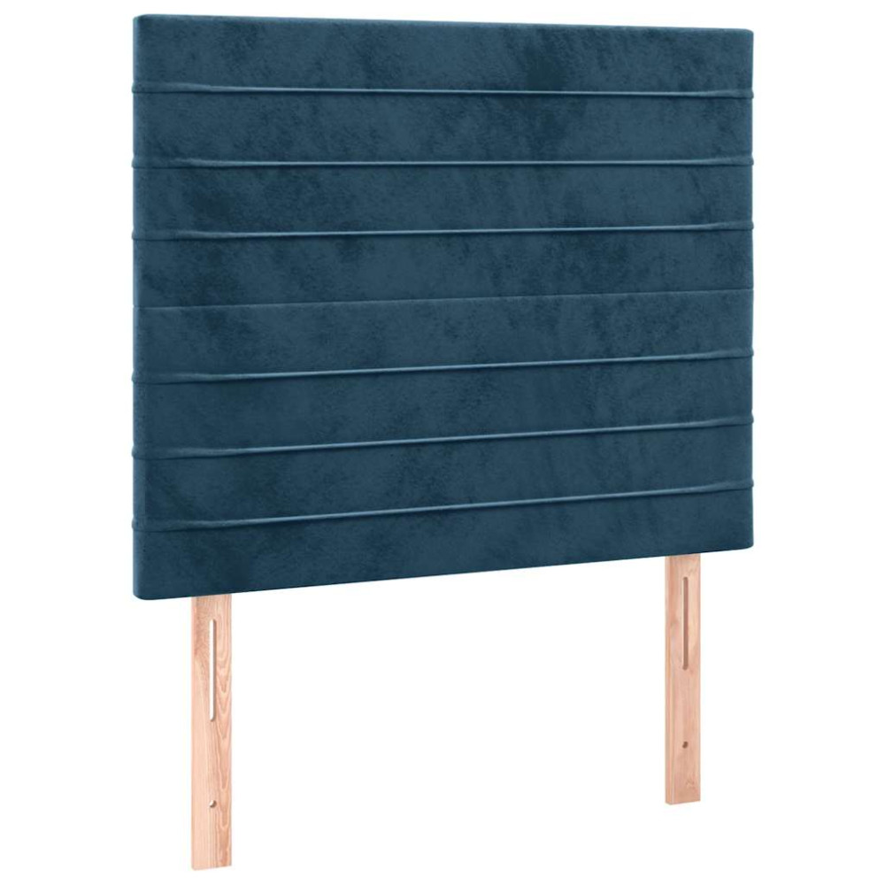 Produktbild för Ramsäng med madrass mörkblå 100x200 cm sammet