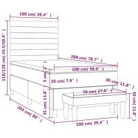 Produktbild för Ramsäng med madrass mörkblå 100x200 cm sammet