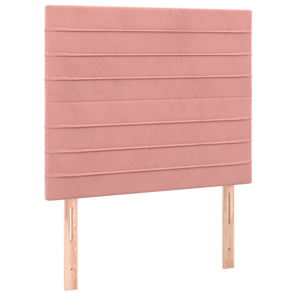 Produktbild för Ramsäng med madrass rosa 100x200 cm sammet