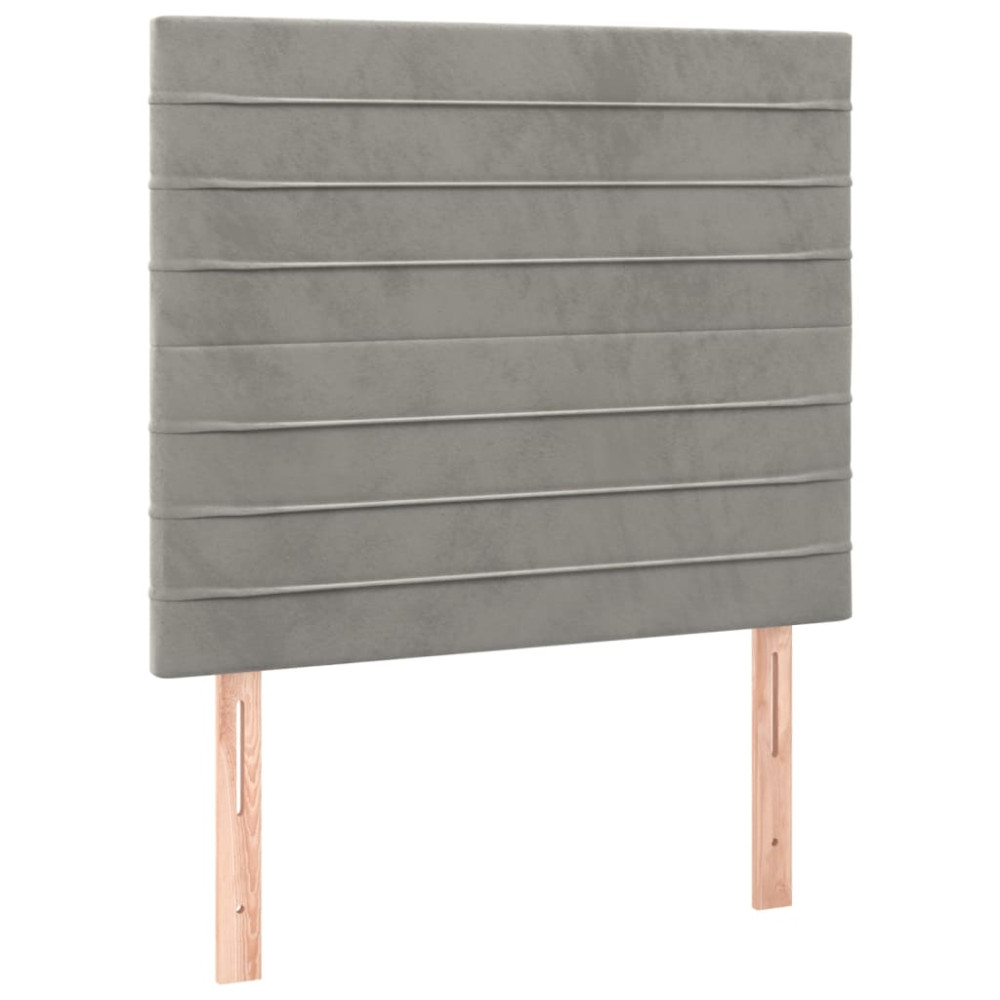 Produktbild för Ramsäng med madrass ljusgrå 120x200 cm sammet