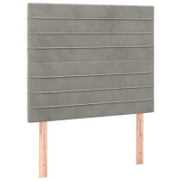 Produktbild för Ramsäng med madrass ljusgrå 120x200 cm sammet