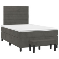 Produktbild för Ramsäng med madrass mörkgrå 120x200 cm sammet