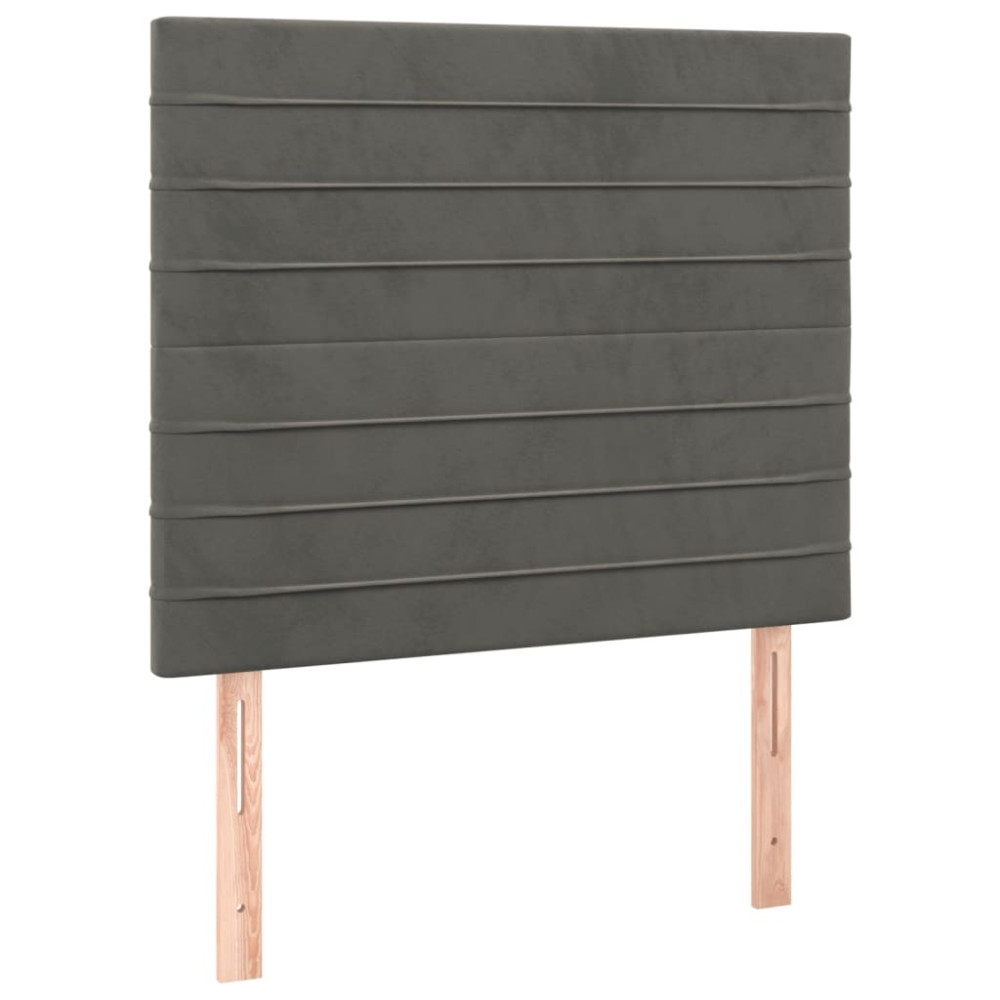 Produktbild för Ramsäng med madrass mörkgrå 120x200 cm sammet