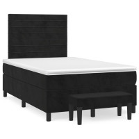 Produktbild för Ramsäng med madrass svart 120x200 cm sammet