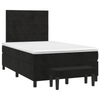 Produktbild för Ramsäng med madrass svart 120x200 cm sammet