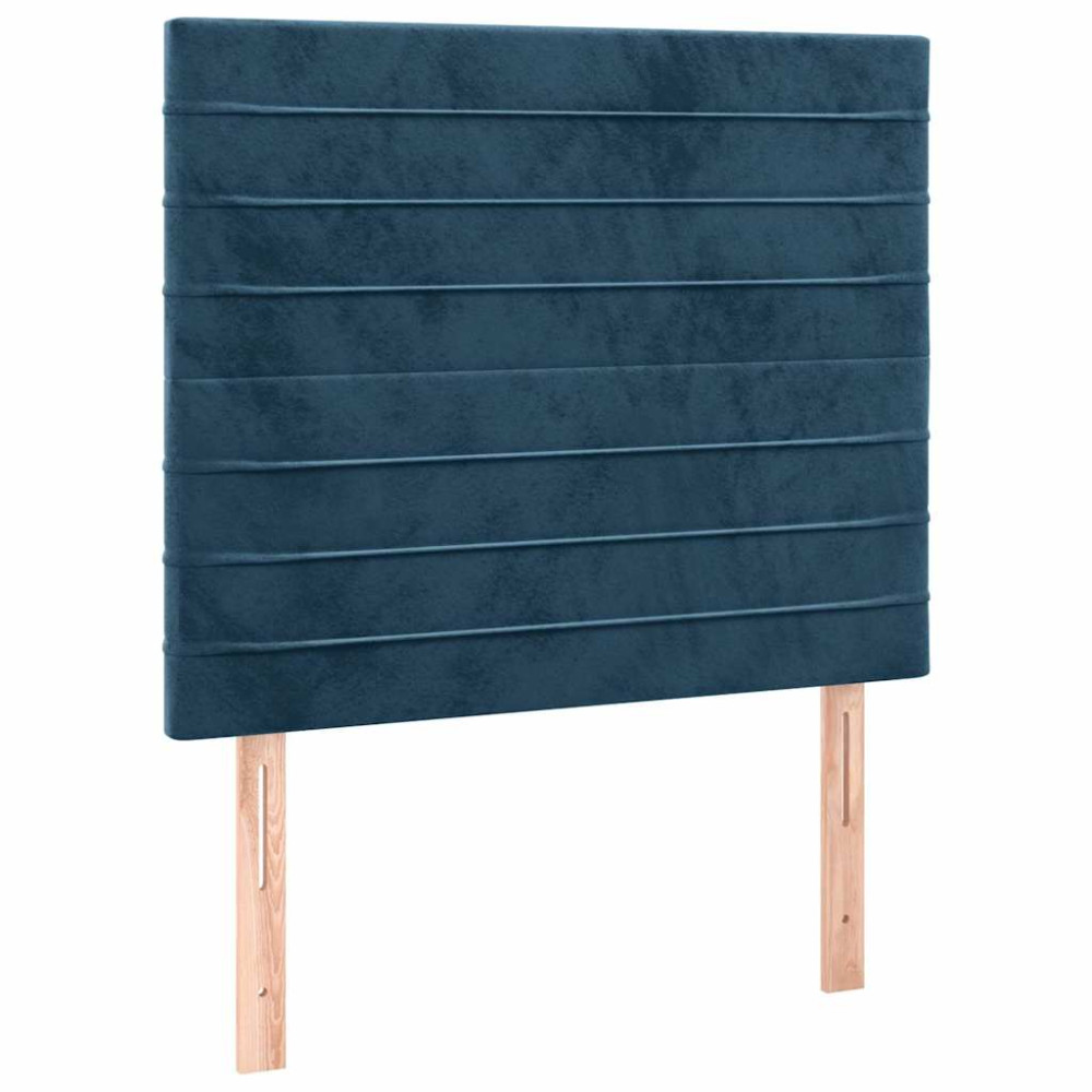 Produktbild för Ramsäng med madrass mörkblå 120x200 cm sammet