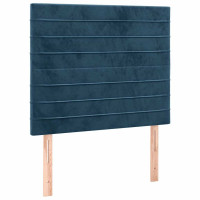 Produktbild för Ramsäng med madrass mörkblå 120x200 cm sammet