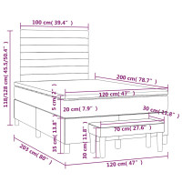 Produktbild för Ramsäng med madrass mörkblå 120x200 cm sammet