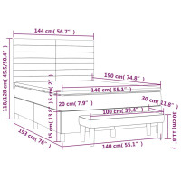 Produktbild för Ramsäng med madrass mörkgrå 140x190 cm sammet