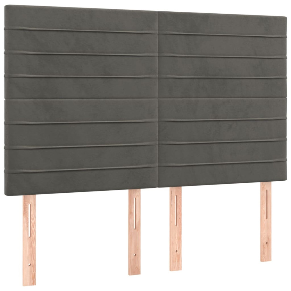Produktbild för Ramsäng med madrass mörkgrå 140x200 cm sammet