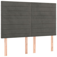 Produktbild för Ramsäng med madrass mörkgrå 140x200 cm sammet