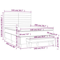 Produktbild för Ramsäng med madrass mörkgrå 140x200 cm sammet