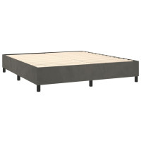 Produktbild för Ramsäng med madrass mörkgrå 200x200 cm sammet