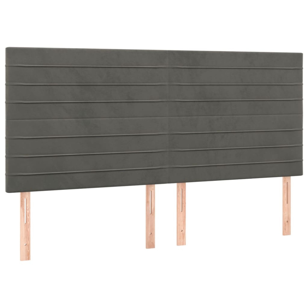 Produktbild för Ramsäng med madrass mörkgrå 200x200 cm sammet