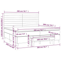 Produktbild för Ramsäng med madrass mörkgrå 200x200 cm sammet