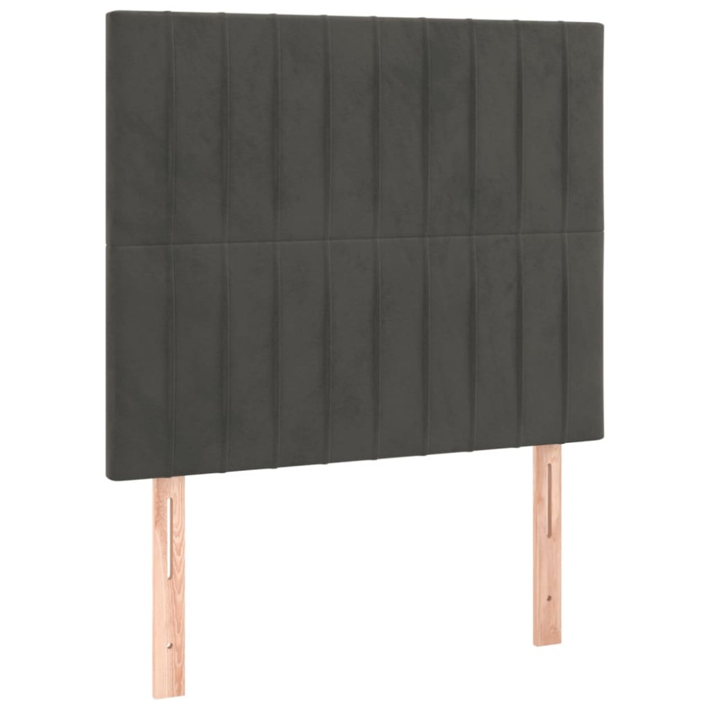 Produktbild för Ramsäng med madrass mörkgrå 80x200 cm sammet