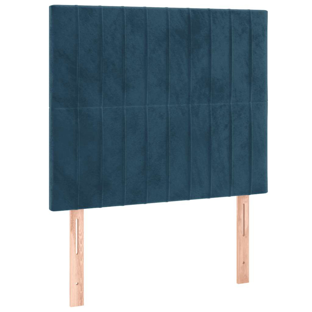 Produktbild för Ramsäng med madrass mörkblå 80x200 cm sammet