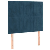 Produktbild för Ramsäng med madrass mörkblå 80x200 cm sammet