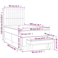 Produktbild för Ramsäng med madrass mörkblå 80x200 cm sammet