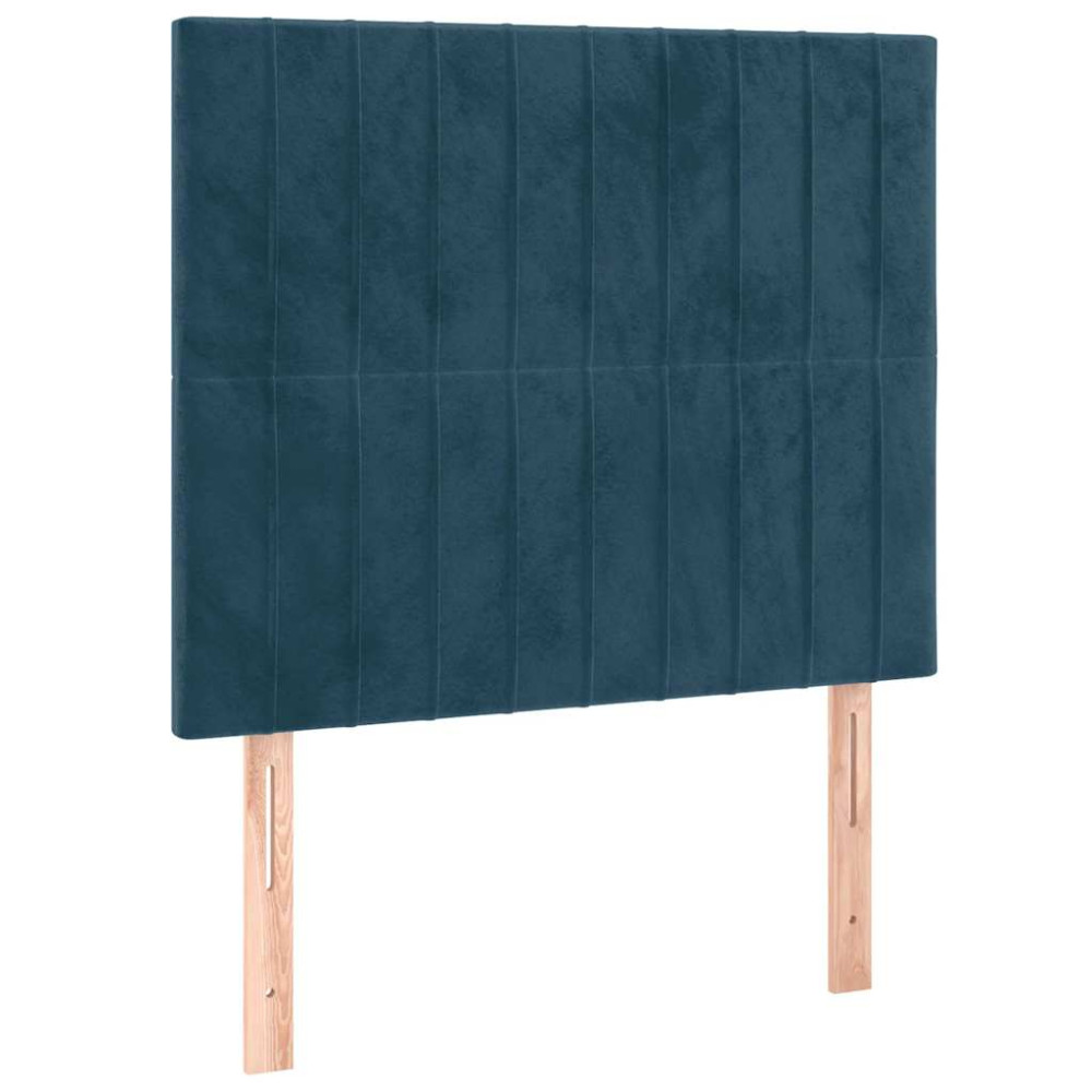 Produktbild för Ramsäng med madrass mörkblå 90x190 cm sammet