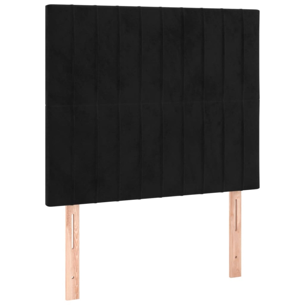 Produktbild för Ramsäng med madrass svart 90x200 cm sammet