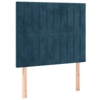 Produktbild för Ramsäng med madrass mörkblå 90x200 cm sammet