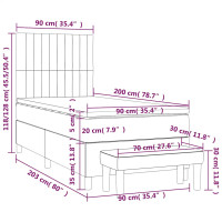 Produktbild för Ramsäng med madrass mörkblå 90x200 cm sammet