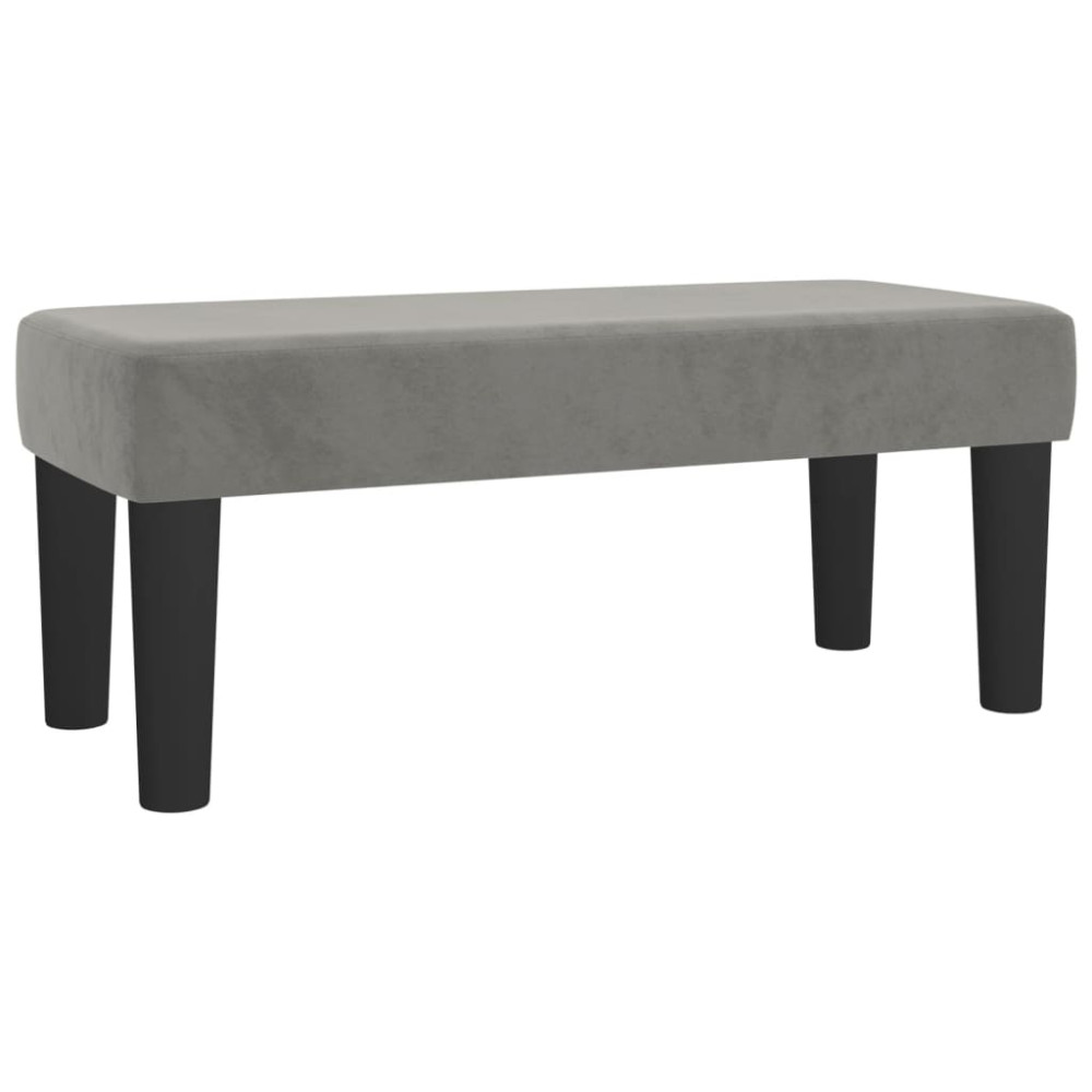 Produktbild för Ramsäng med madrass ljusgrå 80x200 cm sammet