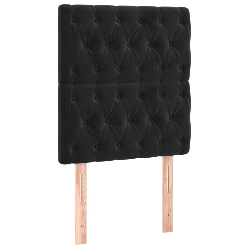 Produktbild för Ramsäng med madrass svart 80x200 cm sammet
