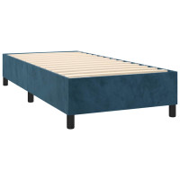Produktbild för Ramsäng med madrass mörkblå 80x200 cm sammet