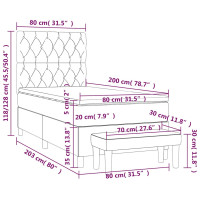 Produktbild för Ramsäng med madrass mörkblå 80x200 cm sammet