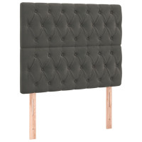 Produktbild för Ramsäng med madrass mörkgrå 90x190 cm sammet